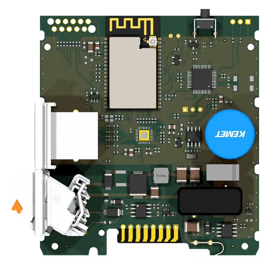 Rendu 3D de la carte d'acquisition embarquée, vue de dessus, sans marquage